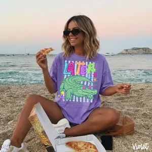 Comfort Colors 1717 Graphic Tee - Later Gator Stars, 100% Ring-Spun Cotton, Unisex Relaxed Fit, DTF Design, Garment-Dyed Vintage Look, Soft & Durable Shirt, Womenswear Top