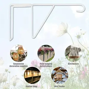 Rust-Resistant Fence Hooks Set of 3, Plant & Pool Tool Storage, Hanging Plant Vines, Hanging Planters, Outdoor Garden Decor, No Drilling Required, Home & Yard Use