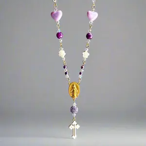 Purple Car Rosary Charm Purple Car Rosary Charm