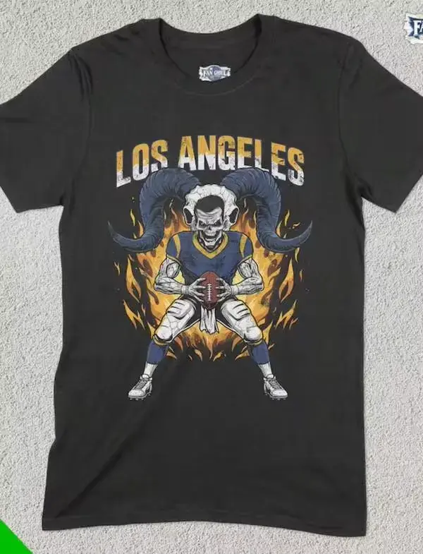 Vintage Los Angeles Rams Cotton Football Top - Soft, Breathable, Casual American Team Sports Tee, Football Fan Gift Apparel