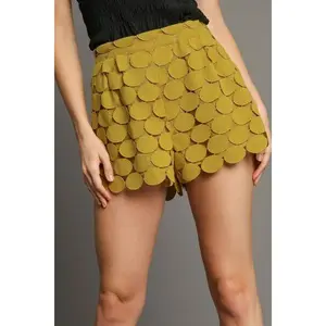 Umgee Full Size Polka Dot Lace Shorts Plus Size