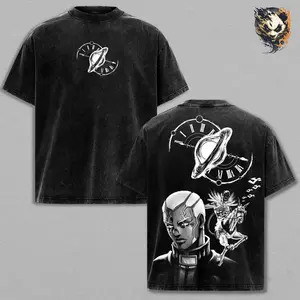 Pucci Anime Washed Tee – JoJo’s Bizarre Adventure Vintage Manga Graphic T-Shirt, Heaven Plan Universe Reset Time Acceleration Aesthetic, Dark Anime Villain Philosophy Streetwear, Oversized Trendy Otaku Gift, Hypebeast Anime Fashion Tee