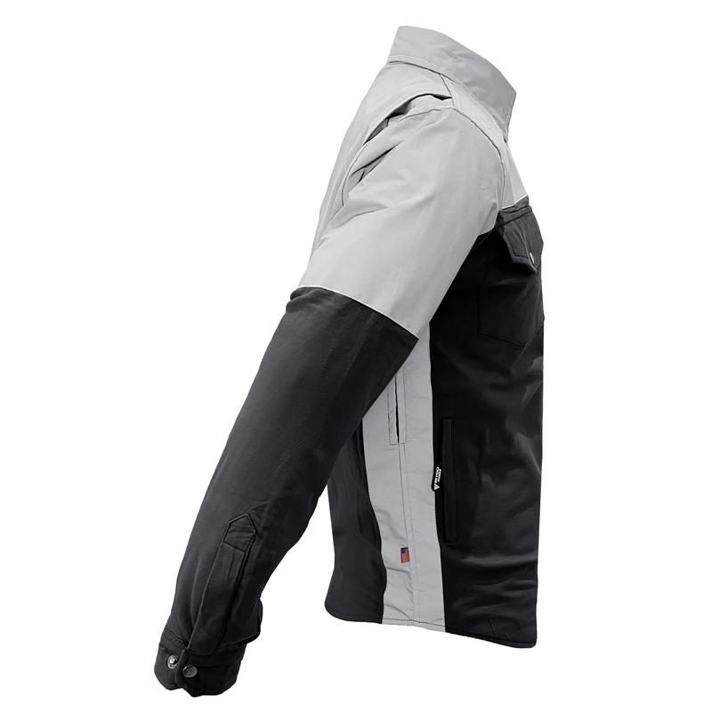 Flannel Reflective Shirt "Alloy Eclipse" - Black and Silver with Pads