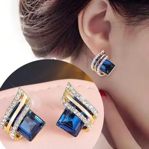 Elegant Crystal Decorative Earrings, Perfect for New Year and Valentine's Day, Ideal for Weddings and Everyday Wear, Stud Earrings Jewelry, Ear Crystals, Ear Accessories, Shining Earrings, Party Earrings