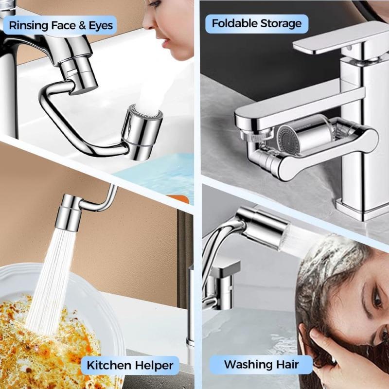 2PACK Rotatable Faucet Aerator Extension, New Universal Sink Faucet 1440° Rotatable Faucet Aerator Extension, U Shaped Faucet Extender, 360° Rotating Faucet Extender for Bathroom Sink/Kitchen
