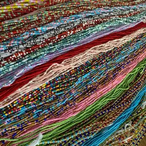 Multi-colored Waist Beads – African Waist Jewelry, Body Jewelry – Tie-On (45”-50”) – Add to Cart, Buy Now – Elegant & Stylish – Price Per Item Waistbeads