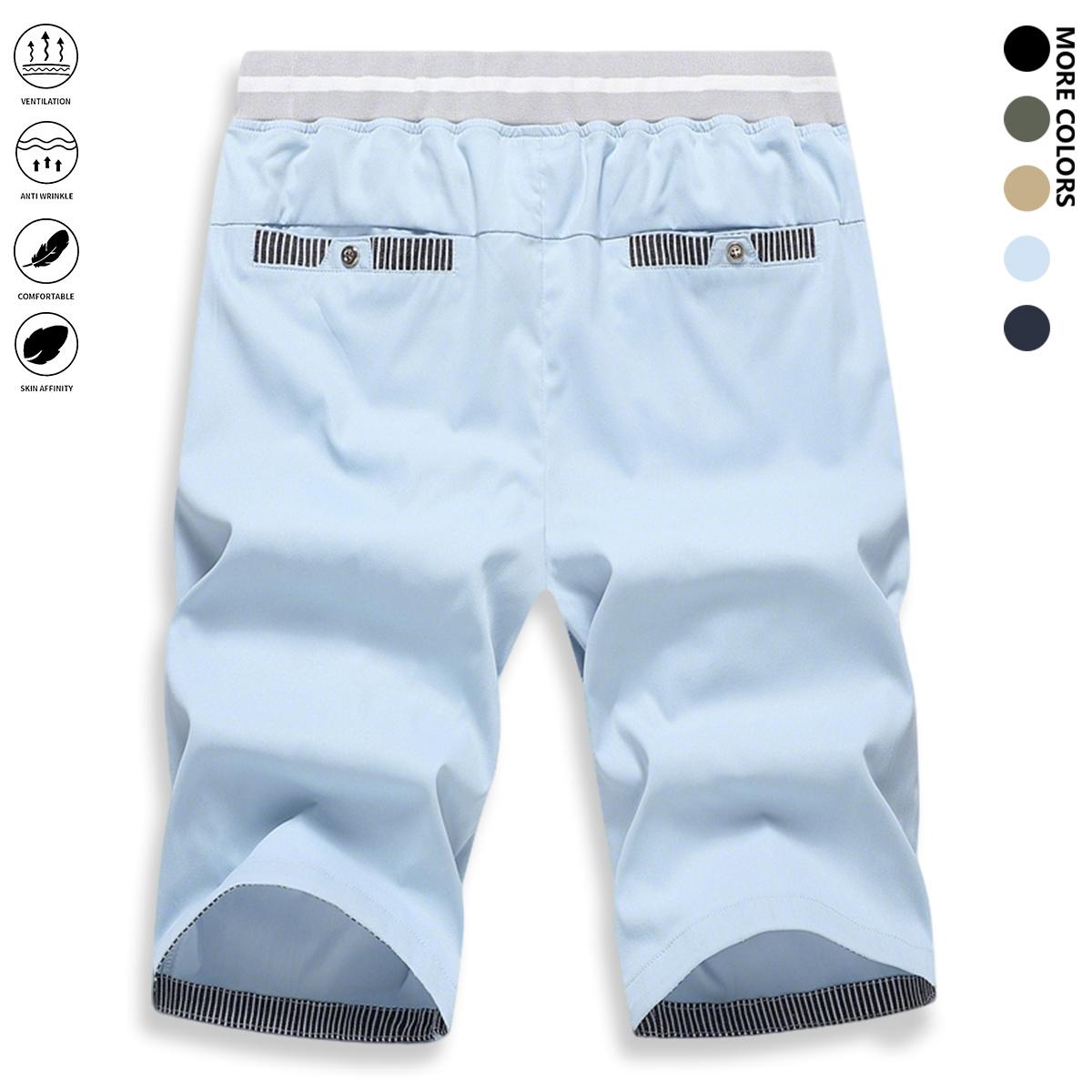 Men’s casual shorts: loose straight-leg summer shorts (6/10 length); light luxury feel. Summer loose 6/10 casual shorts—wear one pair all summer. Versatile men’s 6/10 shorts.
