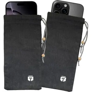 EMF Shield Sleeve for Cell Phone - EMF Protection Smartphone Pouch - Anti EMP Bag - Signal Blocking Case for  EMF EMP 5G RFID (Black, 2 Pack)