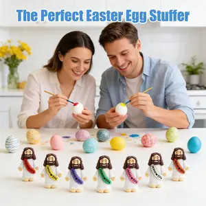 40 Pcs Little Jesus Figures Mini Jesus Loves You Bulk Multicolor Tiny Christ Figurines Toys for Hide & Seek Easter Egg Stuffers Sunday School Baptism or Christian Gifts Fillers