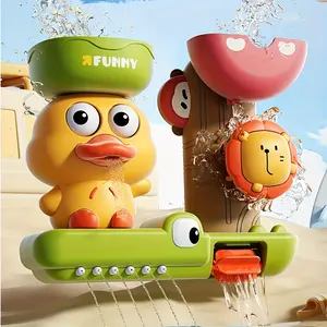 Interactive Duck Bath Toy with Suction Cups, Colorful Cartoon Multi-Functional Bathtub Toy, Safe Non-Toxic Plastic, Perfect Birthday Gift