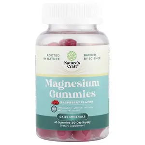 Nature's Craft Magnesium Gummies, Raspberry, Sugar Free, 60 Gummies