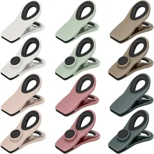 Chip Clips, Magnetic Bag Clips with Air Tight Seal for Food Storage, 12 Pieces, Neutral Color
