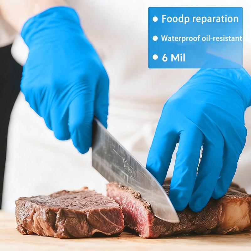 Thickened Disposable Nitrile Gloves Blue 200/400Pcs, Latex & Powder Free, Puncture Resistant, Textured Non-Slip Grip, Food Safe Multi-Purpose Gloves, Food Grade, S/M/L/XL, Ideal for Household, Catering, Beauty & Industrial Work