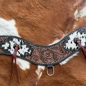Heavy Duty Genuine Hair On Tripping Style Western Breast Collar Horse Size