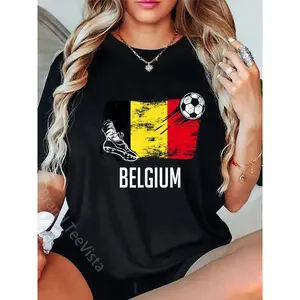100% Cotton Belgian Flag Top For Men Women Kids Belgium T-Shirt
