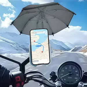 Cool Motorcycle Bicycle Phone Holder Mount with Small Umbrella, Durable Design Easy Installation, Fits Most Phones, Ca Prop 65 Compliant