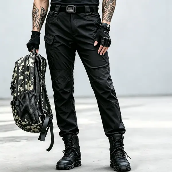 Men’s functional plaid hard-shell tactical hiking pants—scratch-resistant, wear-resistant, stretchy, breathable, moisture-wicking, quick-drying, lightweight, thin, and tear-resistant. Multiple pockets for outdoor exploration, work duty/on-site operations,