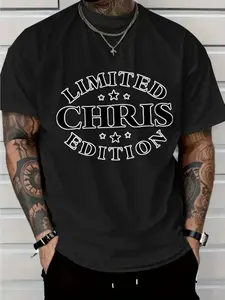 Humorous Retro Limited Chris Edition T-Shirt for Men, Short Sleeve Tee for Family, Ideal Gift, Regular Fit, Comfortable Stretch Fabric, Suitable for All Seasons