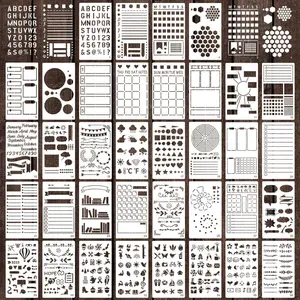 36 count Journal Stencils for  Dot Journaling Notebook Scrapbook, 4 x 7 Inch Planner Stencil DIY Drawing Templates Accessories Supplies Kit for Planners Cards Decorations (Journal)