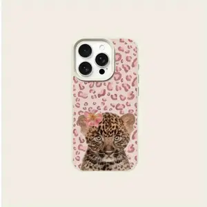 Phone Case - Pink Leopard Print Small Cheetah: Lychee Pattern Suitable for Samsung Series And Apple Series Iphone 14 Pro Phone Cases, Apple 13 Protective Cases, Compatible with Iphone 15 Plus Phone Cases, 14 Pro Max Apple 13 Protective Cases