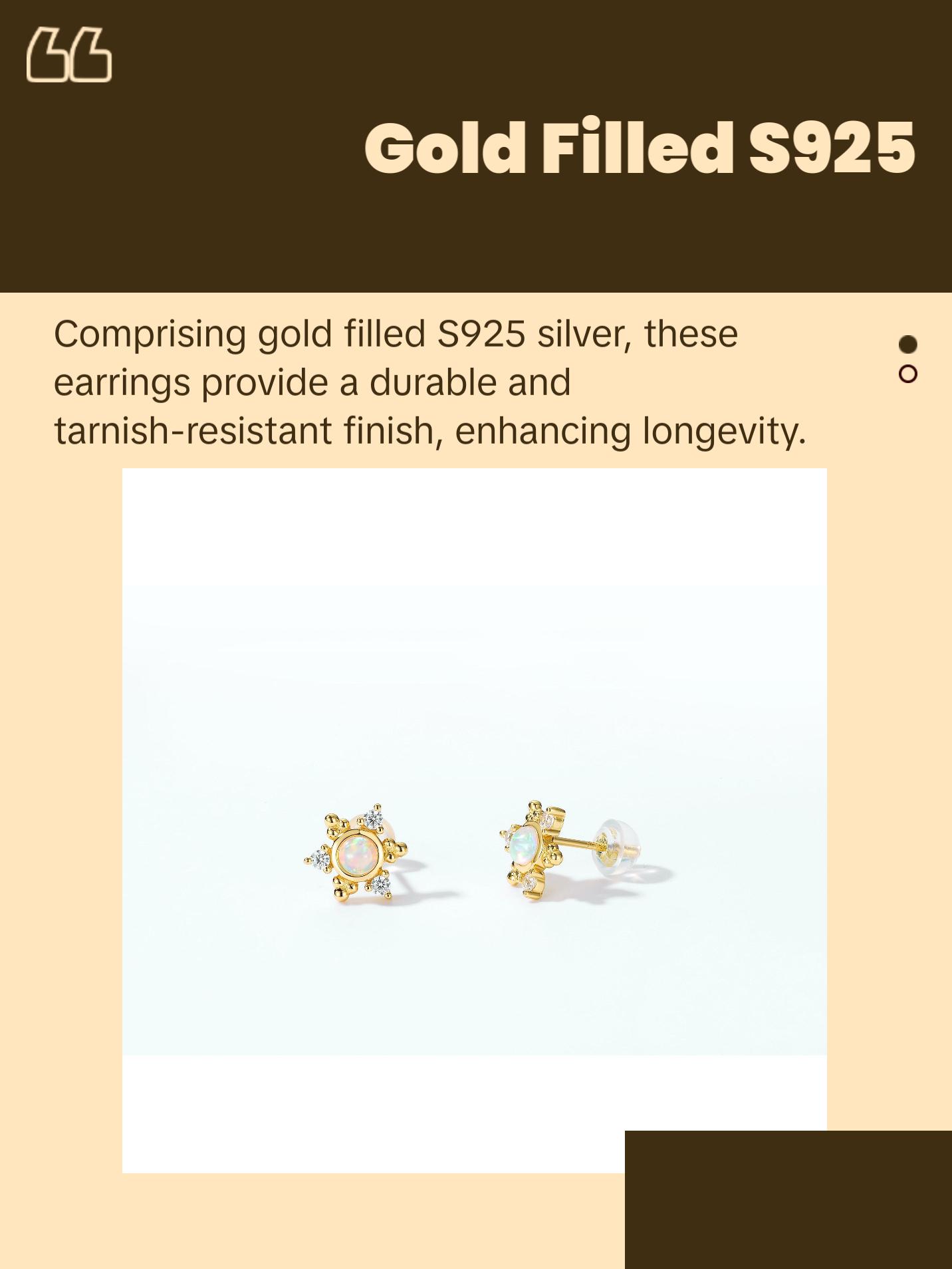 Opal Starburst Stud Earrings