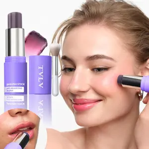 Multifunctional Temperature-Change Blush Stick, Stacked Cream Texture, Easy Blend, Brighten Contours, Suitable for Cheeks and Nose Bridge