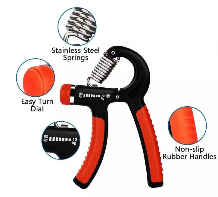 PowerGrip Strength Trainer, Fitness Equipment for Athletes, 10 kg to 60 kg Adjustable Resistance, Compact Design to Enhance Grip Strength