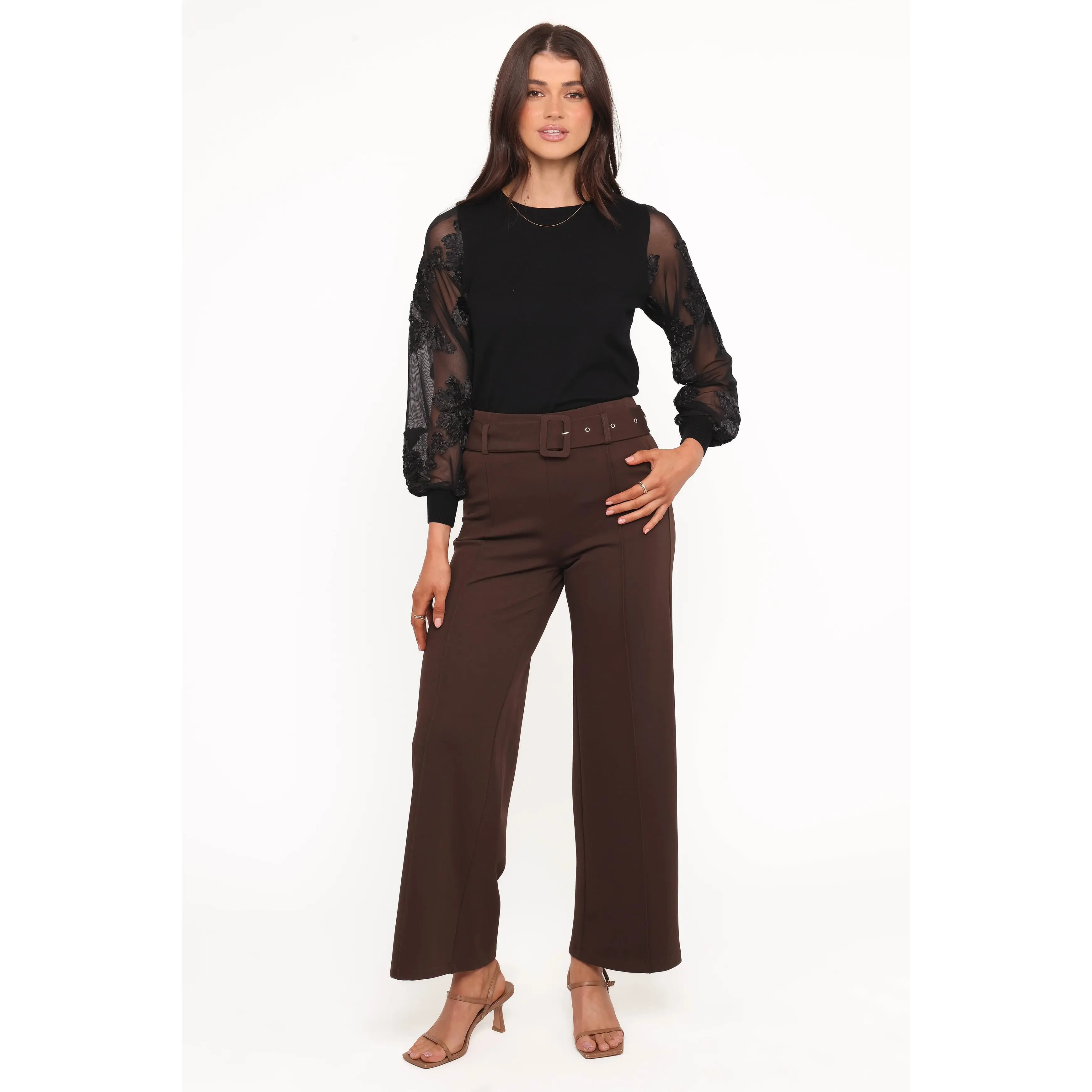 Benton Belted Pant - Brown