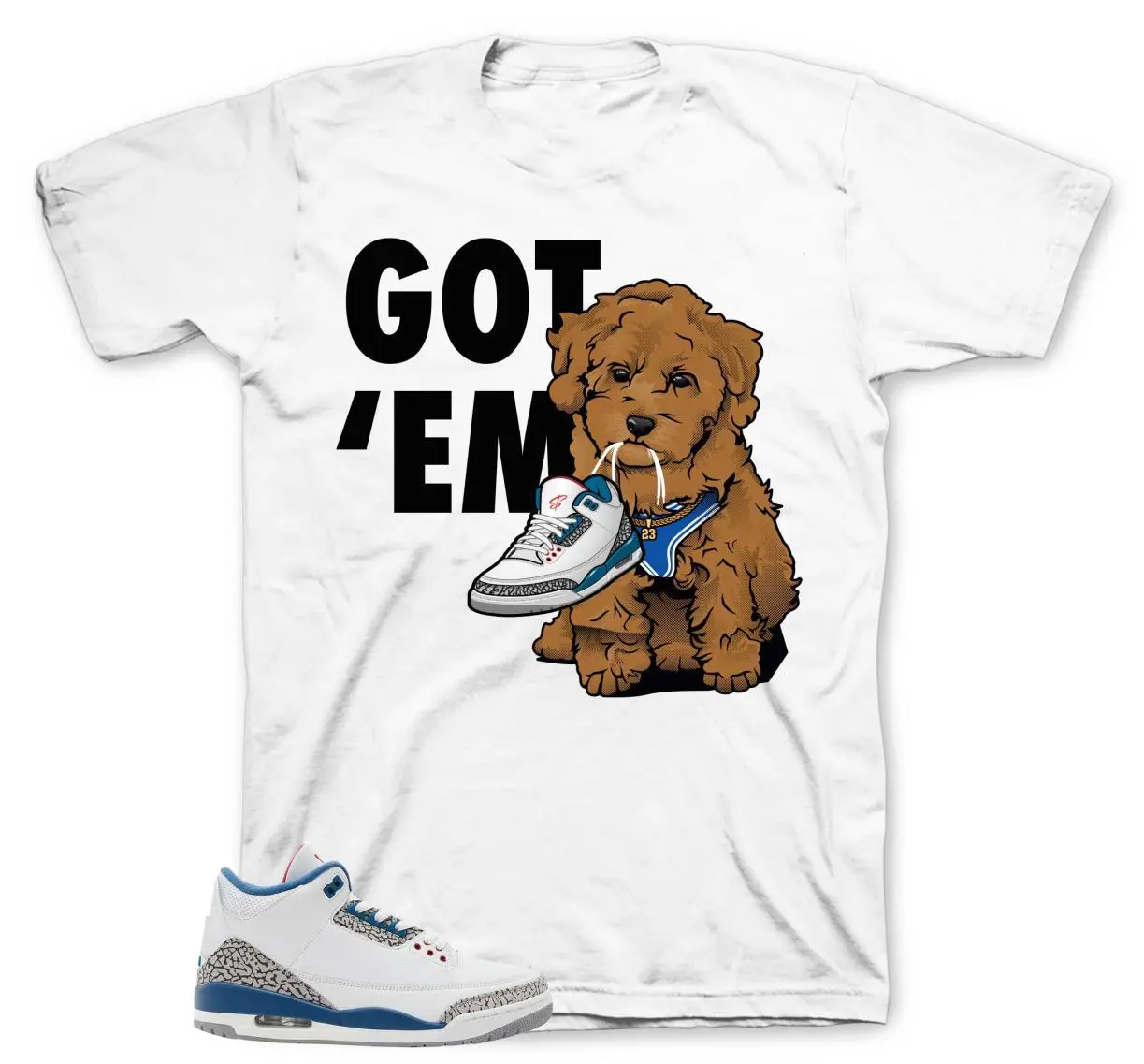 3 True Blue Shirt, 3 True Blue Graphic T-Shirt, Got Em Tee Match Sneaker