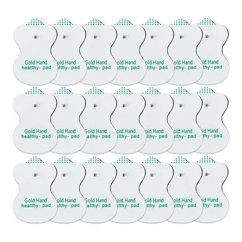 10/20pcs Electrode Pads Gold Hand for Tens Acupuncture Conductive TENS Therapy Pulse Pressure Muscle Stimulation Muscle Stimulator Massager Sticker Patch Multiple Quantities