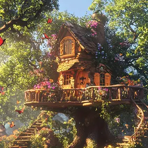 Xmas gift choice Tree House 1000pcs Mini Jigsaw Puzzle for Adults, 15x10 Inch Finished Size, Small Piece Christmas Puzzles, Unique Christmas Gifts for Family, Friends, Christmas Stocking Stuffers, Christmas Decorations, Stocking Stuffer Ideas, Crafts