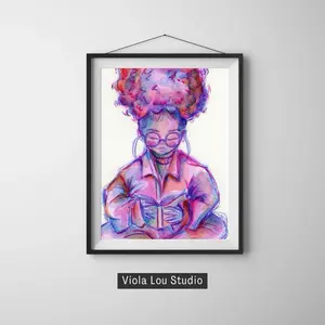 Cotton Candy Series Black Girl Wall Art