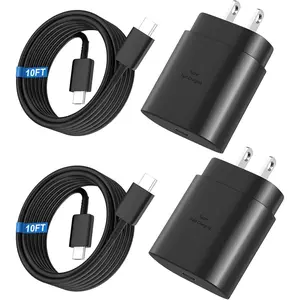 Super Fast Charger Type C, 25W USB C Wall Charger Fast  for  Galaxy S25 Ultra/S25/S25+/S24+/S24 Ultra/S24/S24+/S23 Ultra/S22 Ultra/S21 with 10FT Long Android Type C Charger  2Pack