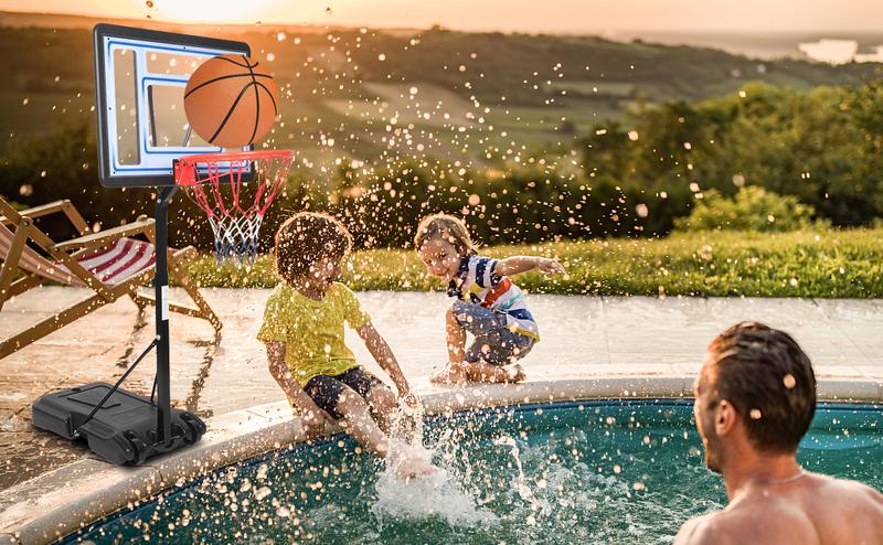 PEXMOR Pool Basketball Hoop & vplleyball Poolside, Portable for Swimming Pool, Upgraded Water Basketball Backboard Stand for Pool Indoor Outdoor PEXMOR Pool Basketball Hoop & vplleyball Poolside, Portable for Swimming Pool, Upgraded Water Basketball Backboard Stand for Pool Indoor Outdoor