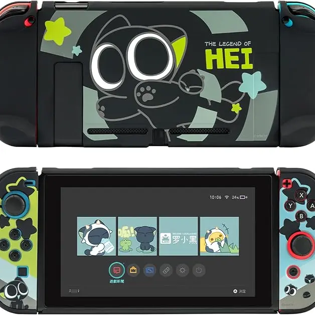 GeekShare HEI Theme Slim Split Hollow Protective Case & Cover for NS2 Handheld - Shockproof, Scratch-Resistant, Lightweight Gaming Console Accessory with Joy-Con Controller Fit, Soft Silicone Thumb Grips