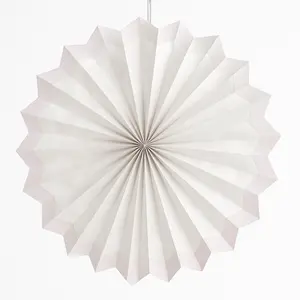 Elegant White Paper Parasol Fan Decoration