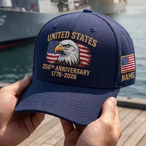 Personalized 250th Anniversary Cap | Embroidered Eagle Flag Corduroy Hat