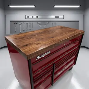 KRISBOW Custom Tool Box Cover - Heavy-Duty, Personalized Butcher Block Work Surface, Scratch Protection, Custom Logo & Color, Compatible with Snap-on & Other Tool Organizer Brands
