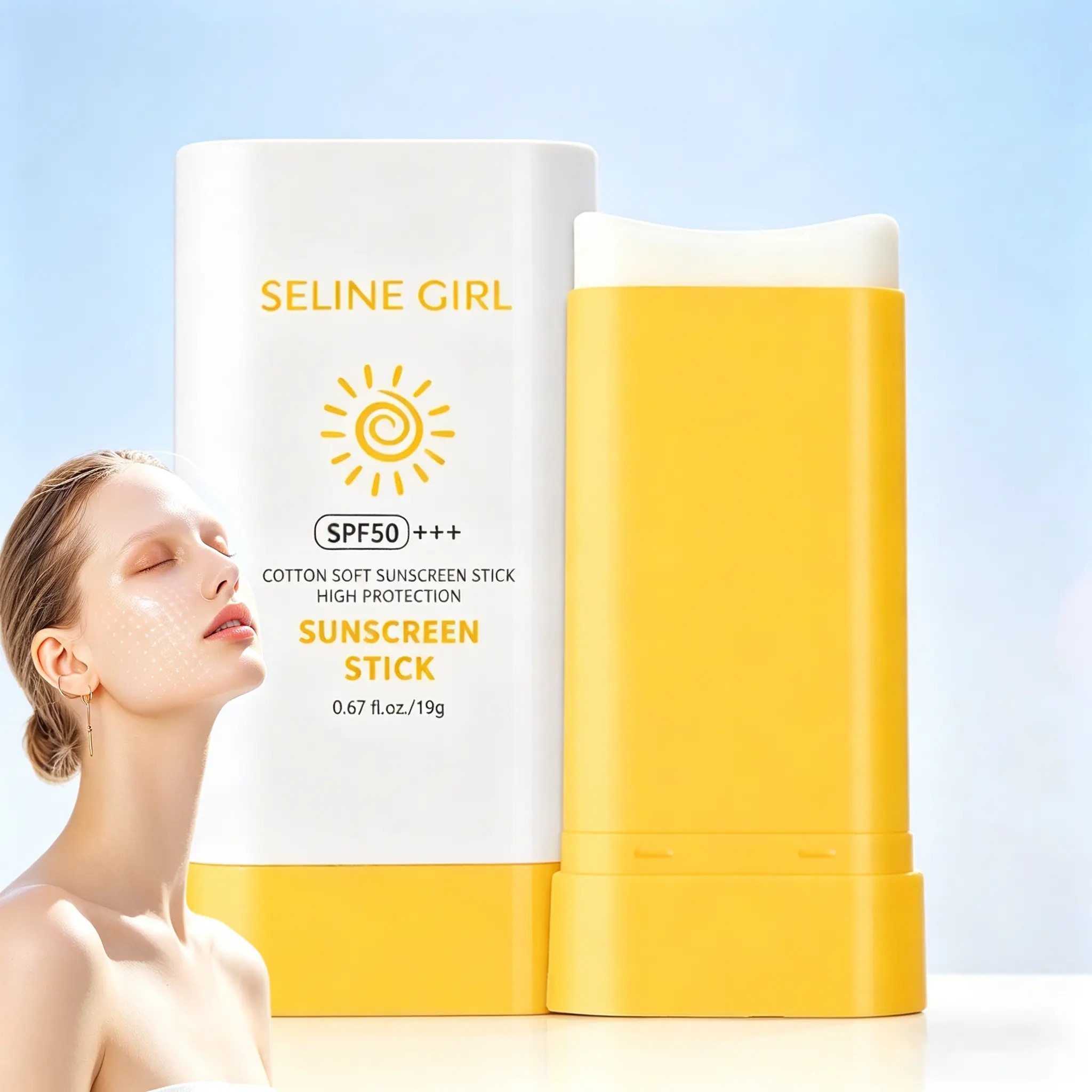 Facial Sunscreen Lotion, SPF50+ PA+++, 19g, Matte Finish, Fragrance Free, No Whitening, Sweat Resistant, Lightweight, UV Protection, Compact, Portable, Adults' Daily Sun Care