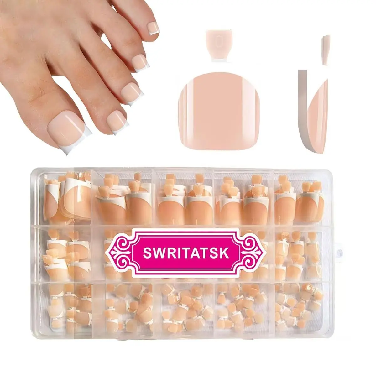 150 Pcs Square French in Nude Base