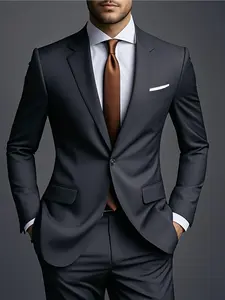 [Elitefit]Men'S Formal Business Suit 2pcs, Formal Attire, Formal Wear Suit Jacket And Trousers with Special Single Button Suitable for Interview, Business Professional Occasions And Business Casual for Everyday Life And Party, Halloween Gift