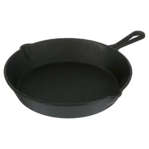 Heavy Duty 10.5" Cast Iron Skillet for Indoor Outdoor Cooking Use