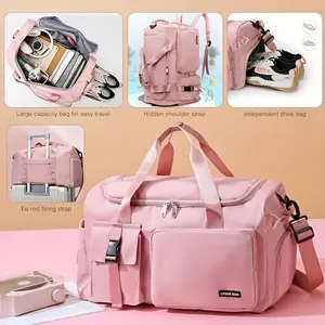 New Travel Bag Double Shoulder Luggage Pack Men's and Women's Same Style Business Trip Travel Boarding Shoe Storage Bag Multifunctional Clothes Protection Bag Sports Bag Portable Fitness Training Bag
