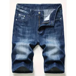 Men'S Blue Wash Light Blue Denim Shorts Summer Casual Fashion Slim Models Suitable For Men'S Outdoor Sports Trend Daily Wear