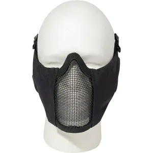 Black - Steel Half Face Mask With Ear Guard