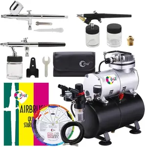 OPHIR 3 Airbrush Kit with Compressor, Air Brush Kit with 1/6 HP Air Compressor & 3L Air Tank, Airbrush Sets for Model Hobby Painting, Temporary Tattoo, Cake Decoration (110V) Visit the OPHIR Store