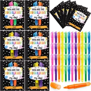 End of  Year Student Gifts from Teacher Ice Cream Pens Multicolor Highlighter Pen Set with Cards Summer Gift Party Supplies Graduation Gifts for Elementary Preschool Girls and Boys Classroom Exchange Prizes Party Favor Goodie Bag Fillers