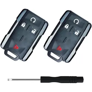 New Upgrade Replacement Smart Keyless Entry Remote Control Key Fob Case Cover for Car Chevy Silverado Colorado GMC Canyon Sierra 2014 2015 2016 2017 2018 2019 2020 2021 M3N-32337100 Key Fob Shell (Black-2pcs)