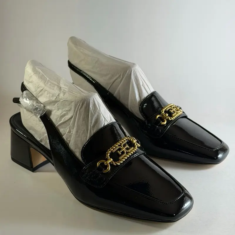 Teana Black Patent Shoes, Size 5.5