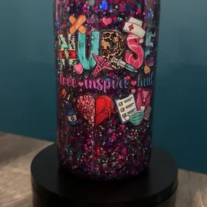 16 Oz Nurse Design Snowglobe Cup with Glitter and Inspirational Graphics for Healthcare Professionals